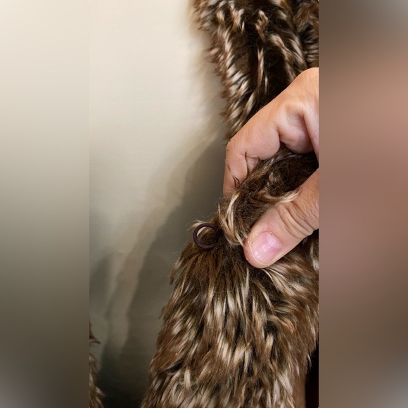 Wilsons Leather Pelle Studio Brown Suede Leather Faux Fur Coat Women’s Size XL - Picture 14 of 16